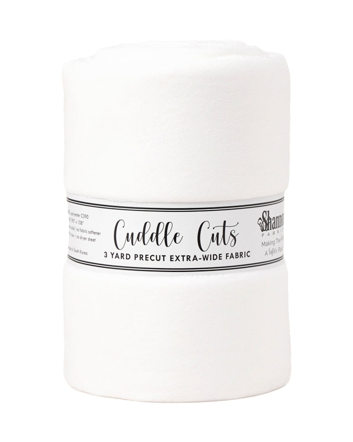 Corte de 110" de 3 Yard Cuddle - Tela de Peluche Blanca