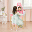 Ensemble de coiffeuse pour enfants avec chaise et miroir en forme de lapin - Blanc
