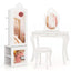 Armoire à bijoux pour enfants 3-en-1 avec miroir pleine longueur - Blanc