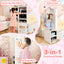 Armoire à bijoux pour enfants 3-en-1 avec miroir pleine longueur - Blanc
