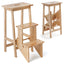 3-in-1 Folding Step Stool Ladder - Natural Rubber Wood
