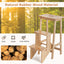 3-in-1 Folding Step Stool Ladder - Natural Rubber Wood