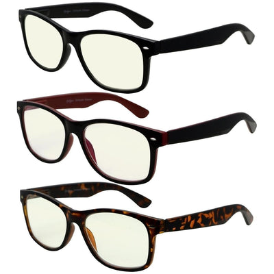Pack de 3 lunettes de lecture classiques avec filtre de lumière bleue UV109