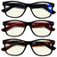 3 Pack Classic Blue Light Filter Reading Glasses UV109