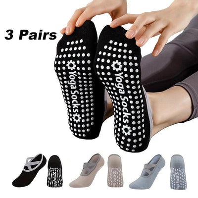 3 Paires de Chaussettes de Yoga Antidérapantes pour Femmes pour la Stabilité et le Confort