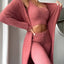 Ensemble de vêtements pour femmes en 3 pièces : top court, pantalon skinny et manteau long