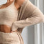 Ensemble de vêtements pour femmes en 3 pièces : top court, pantalon skinny et manteau long