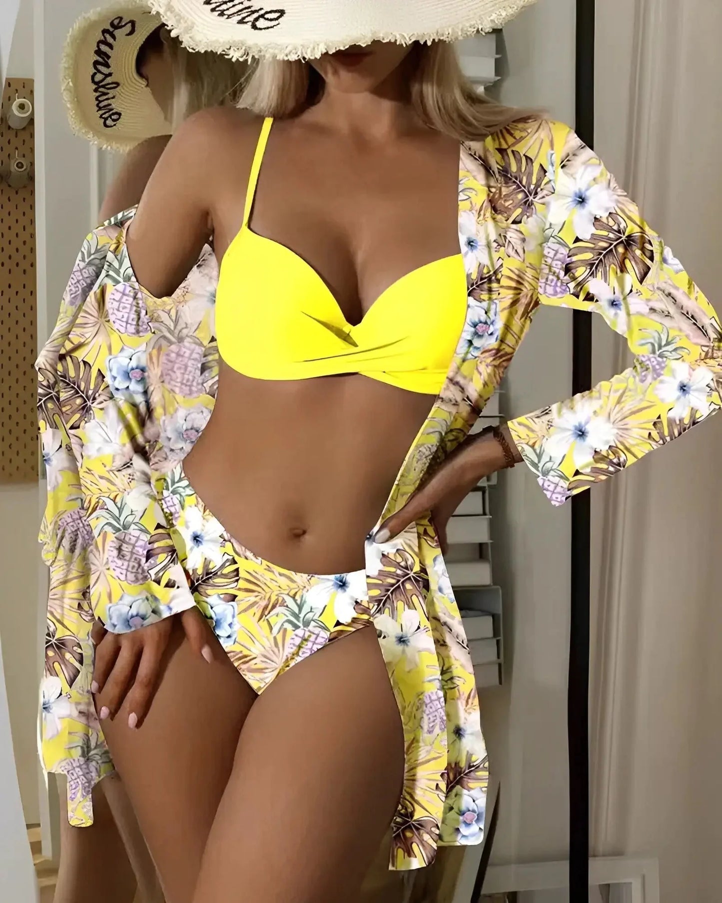 Ensemble de bikini 3 pièces polyvalent pour des journées à la plage élégantes