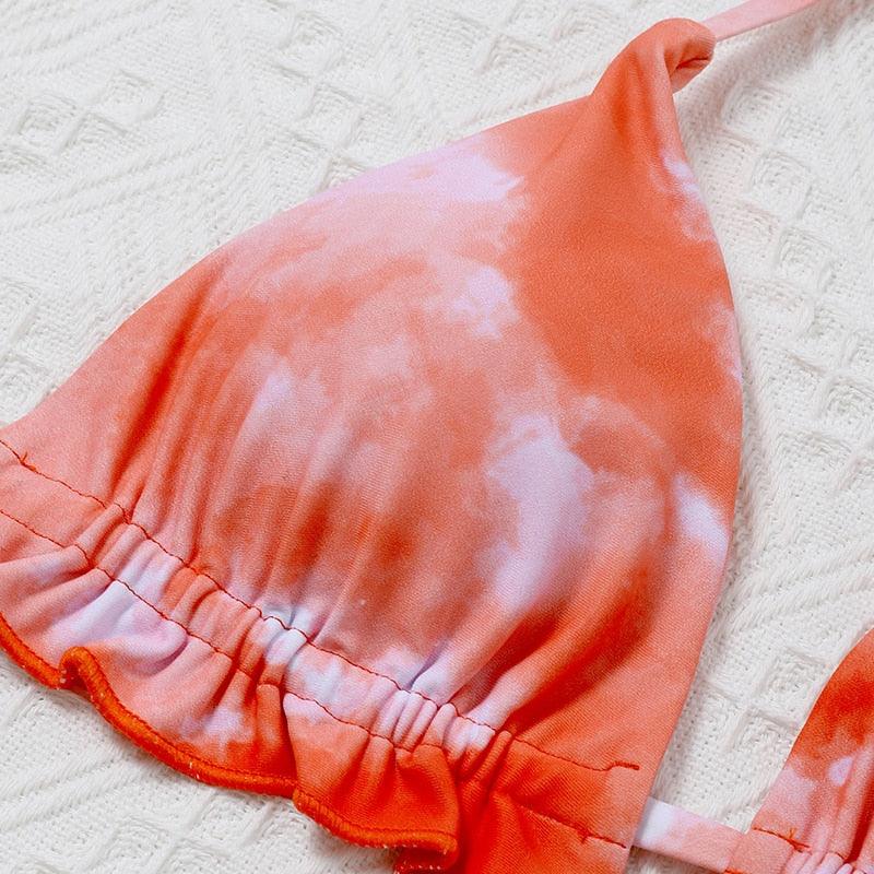 Ensemble de bikini taille haute pour femmes en 3 pièces avec jupe enveloppante