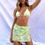 Ensemble de bikini taille haute pour femmes en 3 pièces avec jupe enveloppante