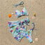 Ensemble de bikini taille haute pour femmes en 3 pièces avec jupe enveloppante