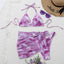 Ensemble de bikini taille haute pour femmes en 3 pièces avec jupe enveloppante