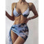 Ensemble de bikini taille haute pour femmes en 3 pièces avec jupe enveloppante