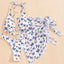 Ensemble de bikini taille haute pour femmes en 3 pièces avec jupe enveloppante