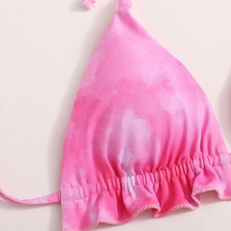 Ensemble de bikini taille haute pour femmes en 3 pièces avec jupe enveloppante