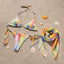 Ensemble de bikini taille haute pour femmes en 3 pièces avec jupe enveloppante