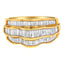 Anillo de Banda de Múltiples Filas de Diamantes de Oro Amarillo de 14KT