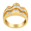 Anillo de Banda de Múltiples Filas de Diamantes de Oro Amarillo de 14KT