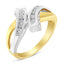 Bague Bypass en Diamant Canalisé Bicolore 10K