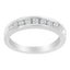 Bague en Or Blanc 18 Carats avec Diamants Ronds en Canaux