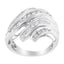 Bague de fiançailles en diamant cannelé en or blanc 10K - Taille 7