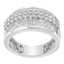 Anillo de Compromiso de Diamantes en Oro Blanco de 14K con Corte Redondo y Baguette