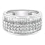 Anillo de Compromiso de Diamantes en Oro Blanco de 14K con Corte Redondo y Baguette