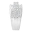 Anillo de Compromiso de Diamantes en Oro Blanco de 14K con Corte Redondo y Baguette