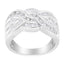 Anillo Bypass de Diamante en Oro Blanco de 10K - Talla 6-3/4