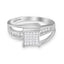 10K White Gold Princess-Cut Diamond Cluster Bypass Ring - Size 7