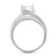 10K White Gold Princess-Cut Diamond Cluster Bypass Ring - Size 7