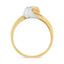 Anillo de bypass de diamantes de oro amarillo y blanco de 10K - Talla 7
