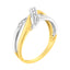 Anillo de bypass de diamantes de corte redondo en oro amarillo y blanco de 10K