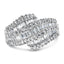 Anillo de cóctel de diamantes de oro blanco de 14K - Talla 6-1/2