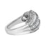 Anillo de cóctel de diamantes de oro blanco de 14K - Talla 6-1/2