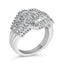 Anillo de cóctel de diamantes de oro blanco de 14K - Talla 6-1/2