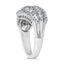 Anillo de cóctel de diamantes de oro blanco de 14K - Talla 6-1/2
