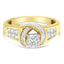 Bague de fiançailles en diamant en or bicolore 14K - Taille 6