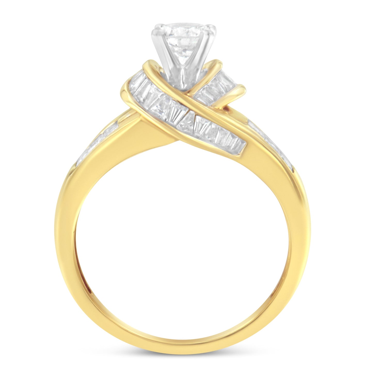 Bague de fiançailles en diamant en or bicolore 14K - Taille 6