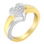 14K Two-Toned Gold Princess-Cut Diamond Heart Promise Ring - Size 6