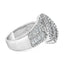 Bague cocktail en diamant bypass en or blanc 14K - Taille 7