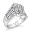 Bague cocktail en diamant bypass en or blanc 14K - Taille 7