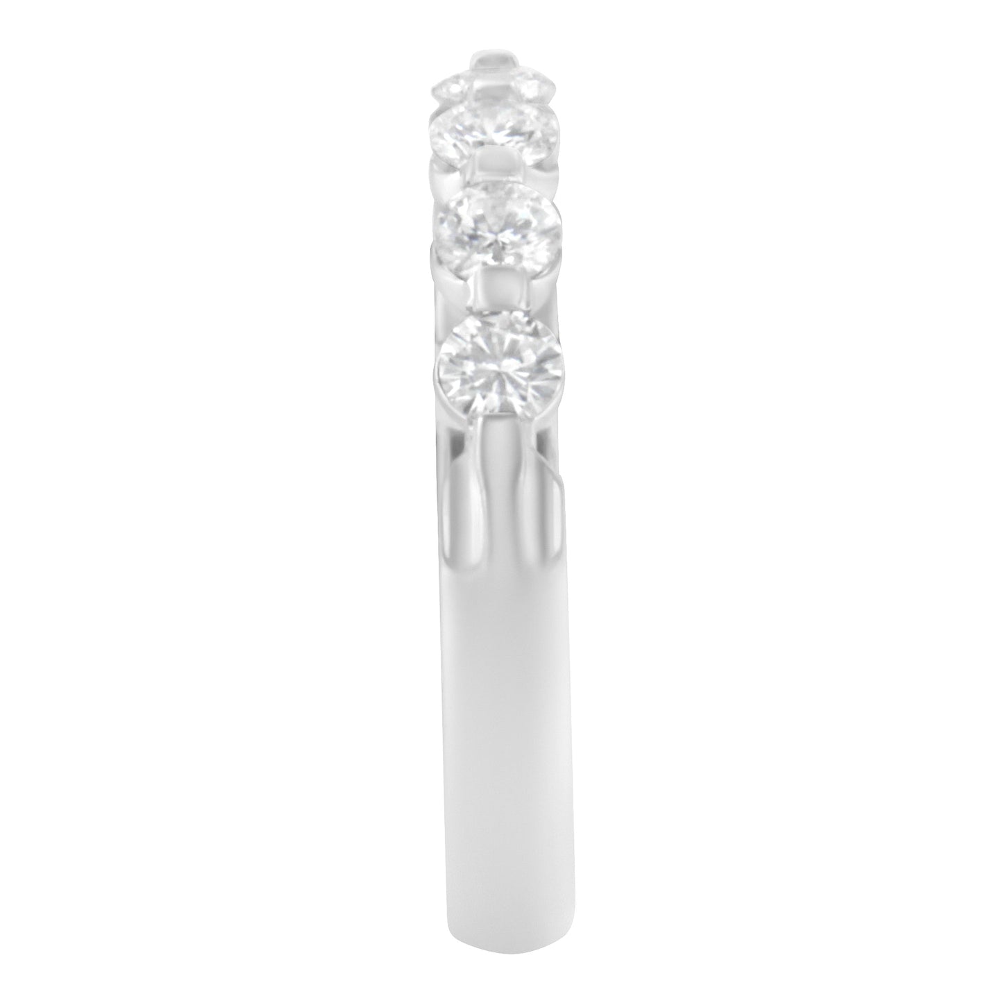 Anillo de banda de 5 piedras de diamante de oro blanco de 14K - Talla 7