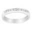 Bague de mariage en or blanc 18K avec diamants en sertissage cannelé - Taille 5
