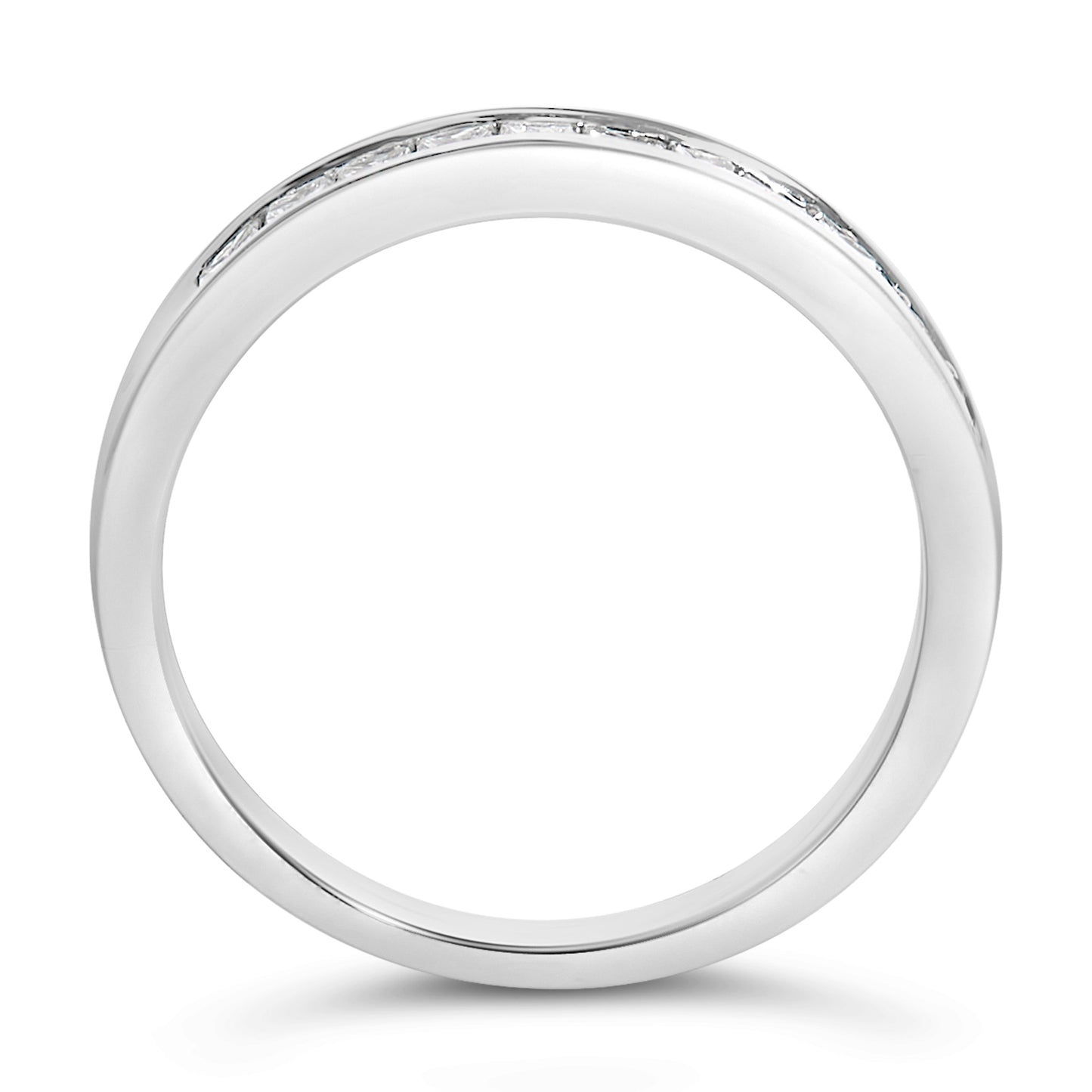 .925 Sterling Silver Princess-Cut Diamond Half-Eternity Band Ring - Size 6