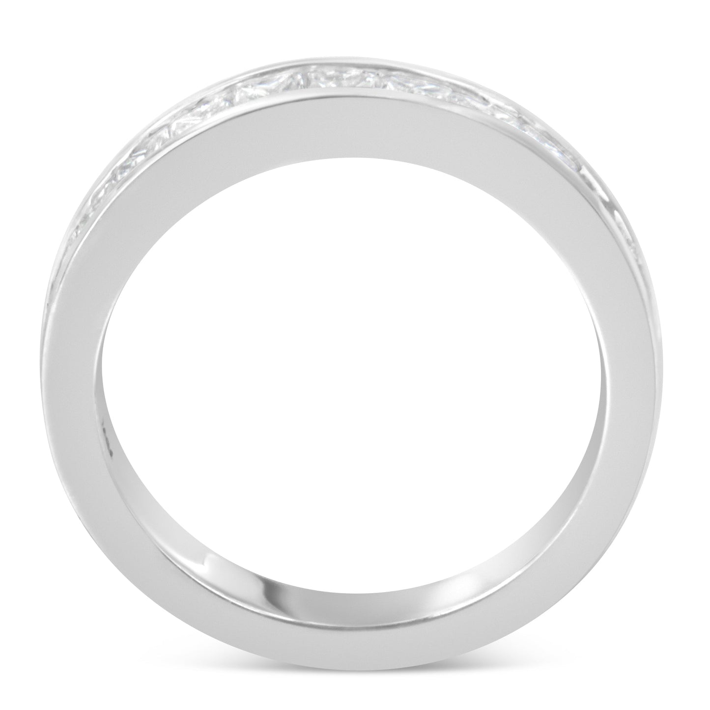 Anillo de Banda de Diamantes de Corte Princesa de Oro Blanco de 18K para Mujeres - Talla 6