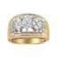 Anillo de Diamante en Forma de Pera de Oro Amarillo y Blanco de 10K 1.5 Cttw - Talla 7