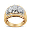 Anillo de Diamante en Forma de Pera de Oro Amarillo y Blanco de 10K 1.5 Cttw - Talla 7