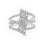 18K White Gold Diamond Multi Crossover Cocktail Ring