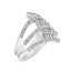 18K White Gold Diamond Multi Crossover Cocktail Ring